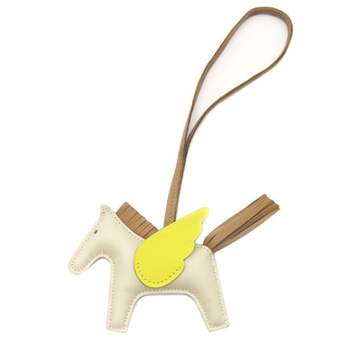 エルメス HERMES ロデオPM ペガサス クレ×チャイ×ライム アニョーミロ バッグチャーム オフホワイト 茶 黄色