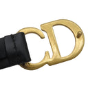 クリスチャン・ディオール Christian Dior サドル ベルト ブラック レザー ＃70 ベルト ゴールド金具 黒