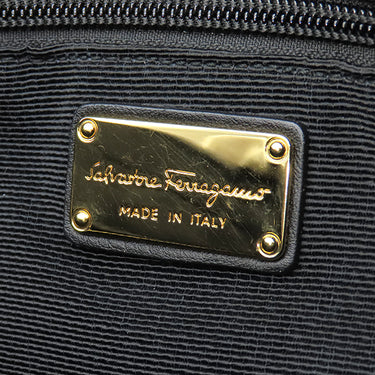 サルヴァトーレ・フェラガモ Salvatore Ferragamo ガンチーニ レオパード GU-21E187 ブラック×マルチカラー ナイロン レザー トートバッグ ゴールド金具 ヒョウ柄