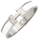 エルメス HERMES クリックH PM ホワイト×シルバー GP エナメル ブレスレット 白 Hブレス