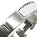 エルメス HERMES クリックH PM ホワイト×シルバー GP エナメル ブレスレット 白 Hブレス