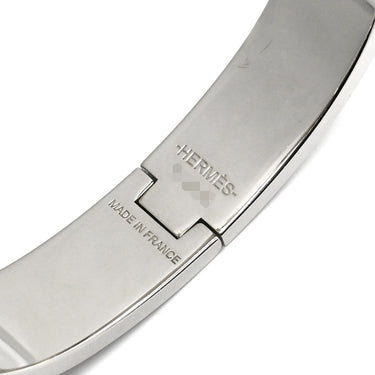 エルメス HERMES クリックH PM ホワイト×シルバー GP エナメル ブレスレット 白 Hブレス
