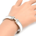 エルメス HERMES クリックH PM ホワイト×シルバー GP エナメル ブレスレット 白 Hブレス