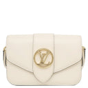 ルイヴィトン LOUIS VUITTON LVPONT9 LVポンヌフ M55950 クレーム スムースレザー ショルダーバッグ ゴールド金具 白 水色 LVサークル