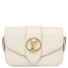 ルイヴィトン LOUIS VUITTON LVPONT9 LVポンヌフ M55950 クレーム スムースレザー ショルダーバッグ ゴールド金具 白 水色 LVサークル