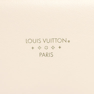 ルイヴィトン LOUIS VUITTON LVPONT9 LVポンヌフ M55950 クレーム スムースレザー ショルダーバッグ ゴールド金具 白 水色 LVサークル