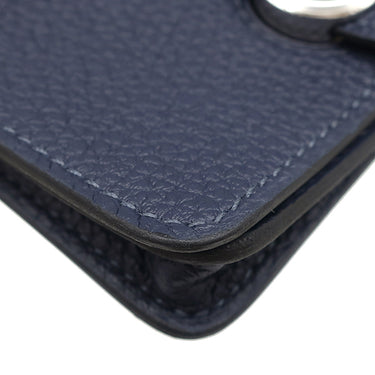 エルメス HERMES ドゴン カードケース ブルーニュイ トゴ コインケース シルバー金具 新品 未使用 紺 ミニ財布