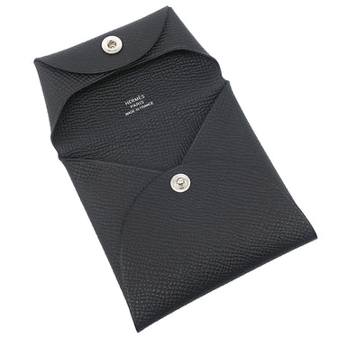 エルメス HERMES バスティア ブラック ヴォーエプソン コインケース シルバー金具 黒