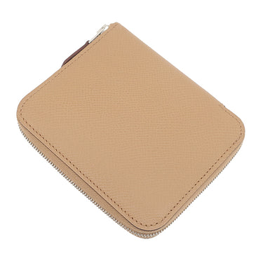 エルメス HERMES アザップ シルクイン コンパクト チャイ ヴォーエプソン コインケース シルバー金具 茶 ラウンドジップ