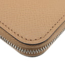 エルメス HERMES アザップ シルクイン コンパクト チャイ ヴォーエプソン コインケース シルバー金具 茶 ラウンドジップ