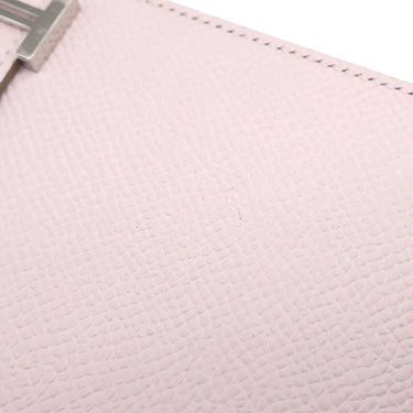 エルメス HERMES ベアンスフレ ヴェルソ モーヴペール×ルージュセリエ ヴォーエプソン 長財布 シルバー金具 ピンク 赤茶 バイカラー 二つ折財布
