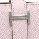 エルメス HERMES ベアンスフレ ヴェルソ モーヴペール×ルージュセリエ ヴォーエプソン 長財布 シルバー金具 ピンク 赤茶 バイカラー 二つ折財布