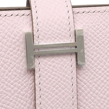 エルメス HERMES ベアンスフレ ヴェルソ モーヴペール×ルージュセリエ ヴォーエプソン 長財布 シルバー金具 ピンク 赤茶 バイカラー 二つ折財布