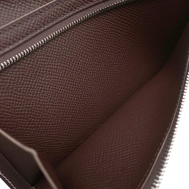 エルメス HERMES ベアンスフレ ヴェルソ モーヴペール×ルージュセリエ ヴォーエプソン 長財布 シルバー金具 ピンク 赤茶 バイカラー 二つ折財布