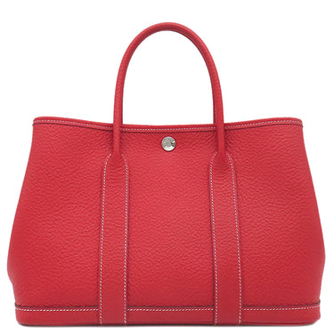 エルメス HERMES ガーデンパーティーTPM ルージュカザック カントリー トートバッグ シルバー金具 赤