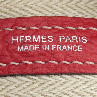 エルメス HERMES ガーデンパーティーTPM ルージュカザック カントリー トートバッグ シルバー金具 赤
