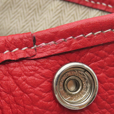 エルメス HERMES ガーデンパーティーTPM ルージュカザック カントリー トートバッグ シルバー金具 赤