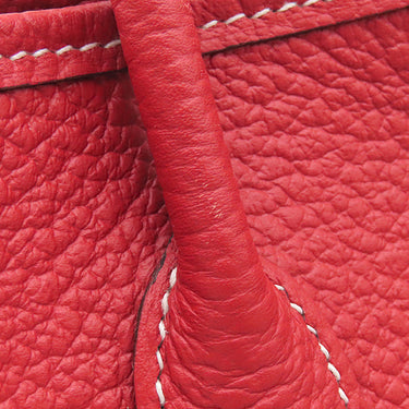 エルメス HERMES ガーデンパーティーTPM ルージュカザック カントリー トートバッグ シルバー金具 赤
