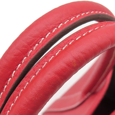 エルメス HERMES ガーデンパーティーTPM ルージュカザック カントリー トートバッグ シルバー金具 赤