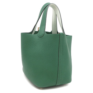 エルメス HERMES ピコタンロック PM エクラ ヴェールモワイヤン×ヴェールペパーミント トリヨンクレマンス ヴォースイフト ハンドバッグ ゴールド金具 緑 薄緑