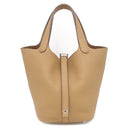 エルメス HERMES ピコタンロックPM チャイ トリヨンクレマンス ハンドバッグ シルバー金具 茶