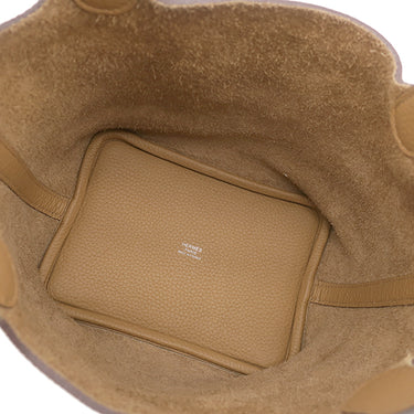エルメス HERMES ピコタンロックPM チャイ トリヨンクレマンス ハンドバッグ シルバー金具 茶