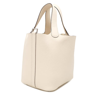 エルメス HERMES ピコタンロックPM ナタ トリヨンクレマンス ハンドバッグ シルバー金具 新品 未使用 オフホワイト
