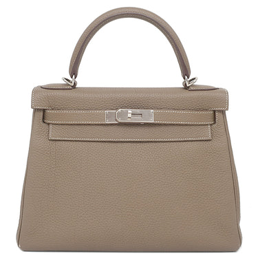 エルメス HERMES ケリー28 内縫い エトゥープ トゴ 2WAYバッグ シルバー金具 グレージュ ショルダー ハンドバッグ