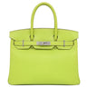 エルメス HERMES キャンディ バーキン30 キウイ×リケン ヴォーエプソン ハンドバッグ シルバー金具 黄緑 緑