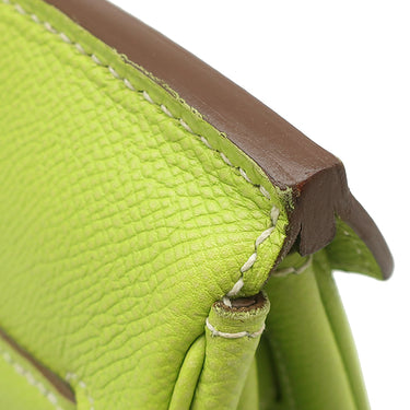 エルメス HERMES キャンディ バーキン30 キウイ×リケン ヴォーエプソン ハンドバッグ シルバー金具 黄緑 緑