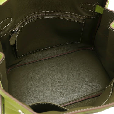 エルメス HERMES キャンディ バーキン30 キウイ×リケン ヴォーエプソン ハンドバッグ シルバー金具 黄緑 緑