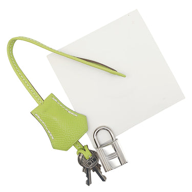 エルメス HERMES キャンディ バーキン30 キウイ×リケン ヴォーエプソン ハンドバッグ シルバー金具 黄緑 緑