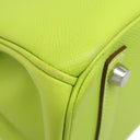 エルメス HERMES キャンディ バーキン30 キウイ×リケン ヴォーエプソン ハンドバッグ シルバー金具 黄緑 緑