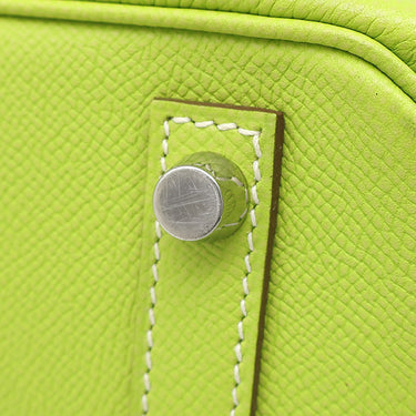 エルメス HERMES キャンディ バーキン30 キウイ×リケン ヴォーエプソン ハンドバッグ シルバー金具 黄緑 緑