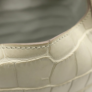 エルメス HERMES ピコタンロック PM ベトン アリゲーターマット ハンドバッグ ゴールド金具 ベージュ