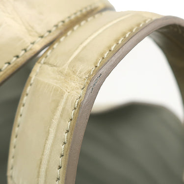 エルメス HERMES ピコタンロック PM ベトン アリゲーターマット ハンドバッグ ゴールド金具 ベージュ