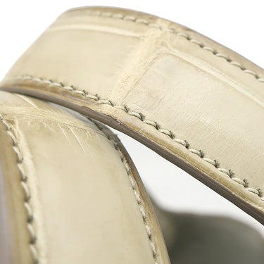 エルメス HERMES ピコタンロック PM ベトン アリゲーターマット ハンドバッグ ゴールド金具 ベージュ