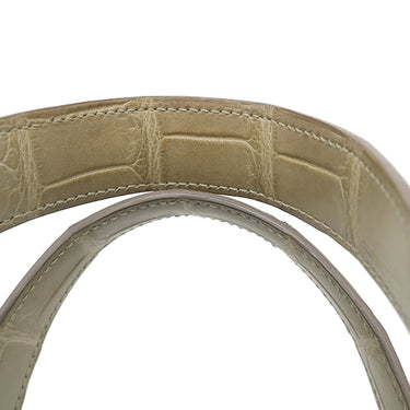 エルメス HERMES ピコタンロック PM ベトン アリゲーターマット ハンドバッグ ゴールド金具 ベージュ