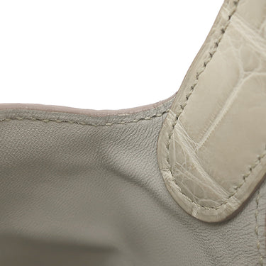 エルメス HERMES ピコタンロック PM ベトン アリゲーターマット ハンドバッグ ゴールド金具 ベージュ