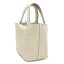 エルメス HERMES ピコタンロック PM ベトン アリゲーターマット ハンドバッグ ゴールド金具 ベージュ