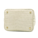 エルメス HERMES ピコタンロック PM ベトン アリゲーターマット ハンドバッグ ゴールド金具 ベージュ