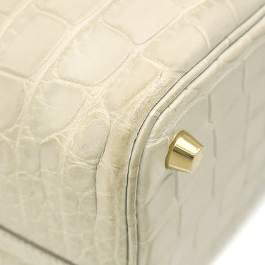 エルメス HERMES ピコタンロック PM ベトン アリゲーターマット ハンドバッグ ゴールド金具 ベージュ