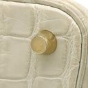 エルメス HERMES ピコタンロック PM ベトン アリゲーターマット ハンドバッグ ゴールド金具 ベージュ