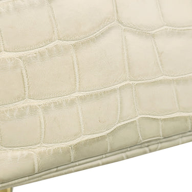 エルメス HERMES ピコタンロック PM ベトン アリゲーターマット ハンドバッグ ゴールド金具 ベージュ