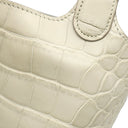 エルメス HERMES ピコタンロック PM ベトン アリゲーターマット ハンドバッグ ゴールド金具 ベージュ