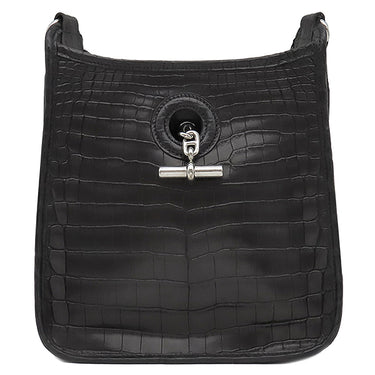 エルメス HERMES ヴェスパ TPM ブラック ニロティカス ショルダーバッグ シルバー金具 黒 クロコ