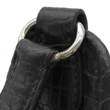 エルメス HERMES ヴェスパ TPM ブラック ニロティカス ショルダーバッグ シルバー金具 黒 クロコ