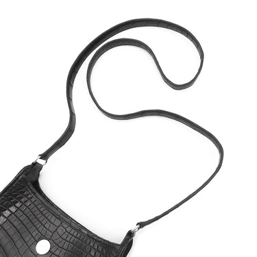 エルメス HERMES ヴェスパ TPM ブラック ニロティカス ショルダーバッグ シルバー金具 黒 クロコ