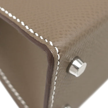 エルメス HERMES ミニケリードゥ 外縫い エトゥープ ヴォーエプソン 2WAYバッグ シルバー金具 新品 未使用 グレージュ ショルダー