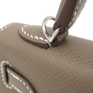 エルメス HERMES ミニケリードゥ 外縫い エトゥープ ヴォーエプソン 2WAYバッグ シルバー金具 新品 未使用 グレージュ ショルダー